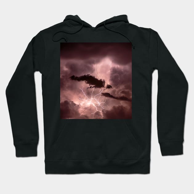 Cloudscape with thunder bolt Hoodie by naturalis